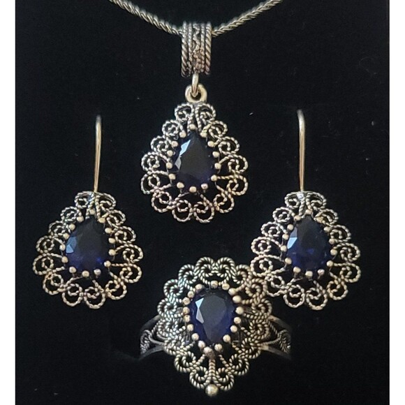 925 Sterling Silver Turkish Filigree Necklace for Women, NEW,HandmadeGift - Picture 6 of 6